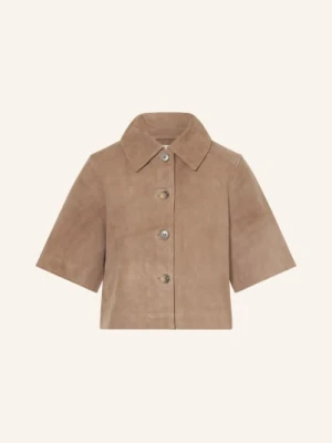Selected Femme Kurtka Skórzana beige
