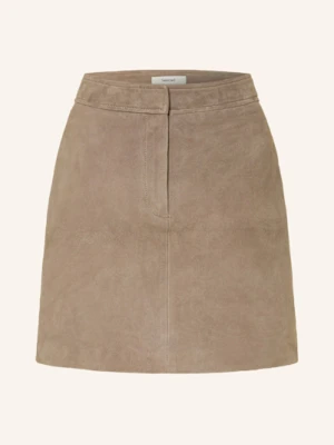 Selected Femme Spódnica Skórzana beige