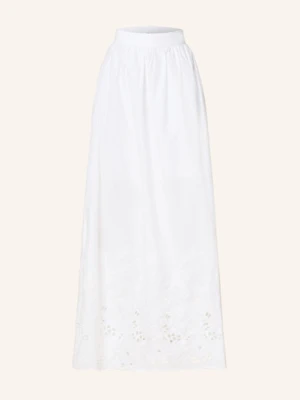 Selected Femme Spódnica Z Dziurkowanej Koronki weiss