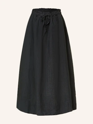 Selected Femme Spódnica Z Lnu schwarz