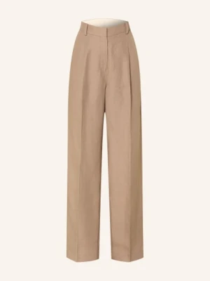 Selected Femme Spodnie Z Lnu beige