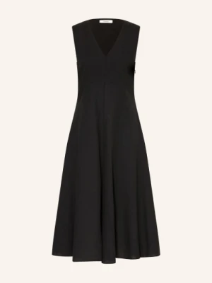 Selected Femme Sukienka Z Lnu schwarz