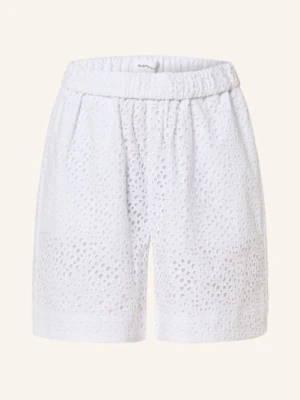 Selected Femme Szorty Z Dziurkowanej Koronki weiss