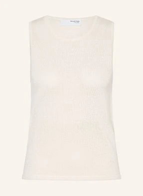 Selected Femme Top Z Dzianiny weiss