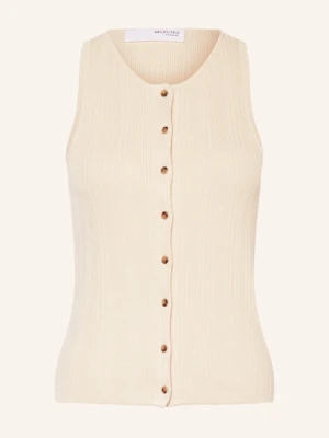 Selected Femme Top Z Dzianiny weiss