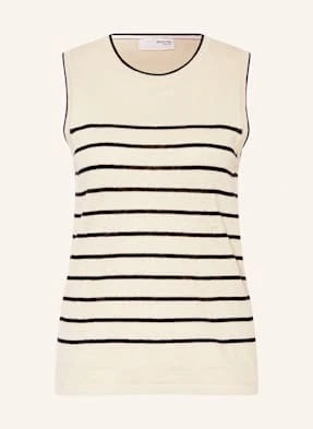 Selected Femme Top Z Dzianiny Z Dodatkiem Lnu weiss