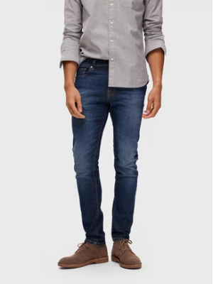 Selected Homme Jeansy Leon 16088264 Granatowy Slim Fit