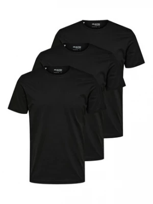 Selected Homme Komplet 3 t-shirtów Haxel 16087854 Czarny Regular Fit