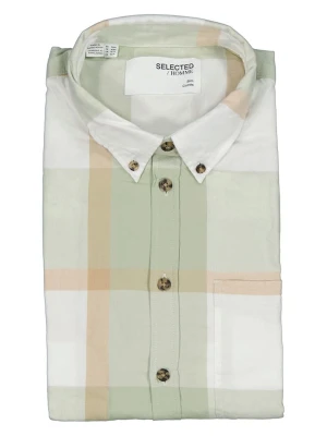 SELECTED HOMME Koszula - Slim fit - w kolorze jasnozielono-białym rozmiar: M