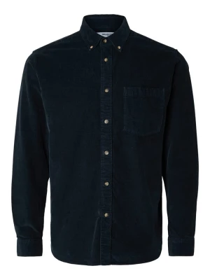SELECTED HOMME Koszula sztruksowa - Regular fit - w kolorze granatowym rozmiar: M