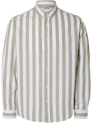 SELECTED HOMME Koszula w kolorze beżowo-białym rozmiar: M