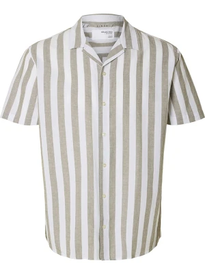 SELECTED HOMME Koszula w kolorze beżowo-białym rozmiar: XL