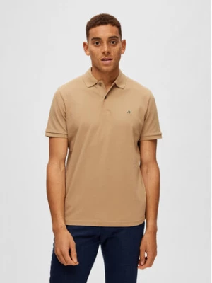 Selected Homme Polo 16087839 Beżowy Regular Fit