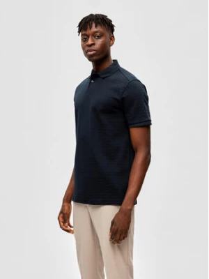 Selected Homme Polo 16088575 Granatowy Regular Fit