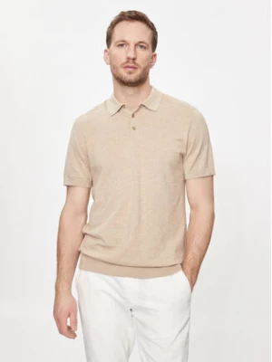 Selected Homme Polo Berg 16092437 Beżowy Regular Fit