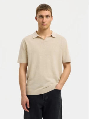 Selected Homme Polo Mattis 16096197 Beżowy Regular Fit