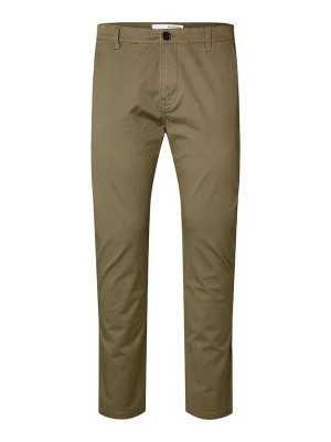 SELECTED HOMME Spodnie chino "Slim 175" w kolorze khaki rozmiar: W30/L34