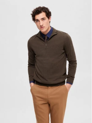 Selected Homme Sweter 16074687 Brązowy Regular Fit