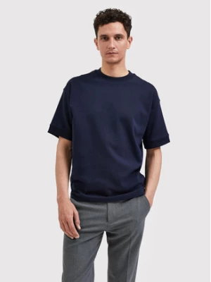 Selected Homme T-Shirt Corton 16085663 Granatowy Oversize