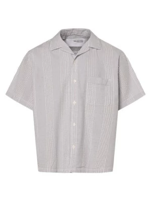 Selected Koszula męska - SLHBoxy-Kyle Mężczyźni Modern Fit Bawełna niebieski|biały w paski,