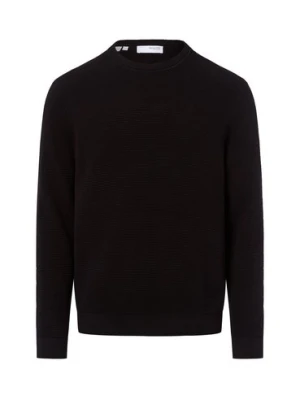 Selected Męski sweter z dzianiny - SLHRoss Mężczyźni Bawełna czarny jednolity,