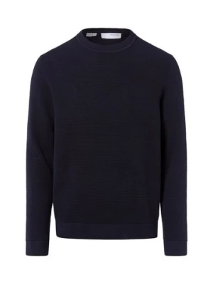 Selected Męski sweter z dzianiny - SLHRoss Mężczyźni Bawełna niebieski jednolity,