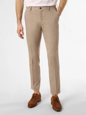 Selected Męskie spodnie od garnituru modułowego Mężczyźni Slim Fit beżowy wypukły wzór tkaniny,