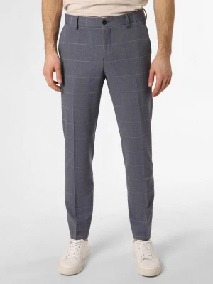 Selected Spodnie - SLHSlim-Liam Mężczyźni Slim Fit niebieski|szary w kratkę,