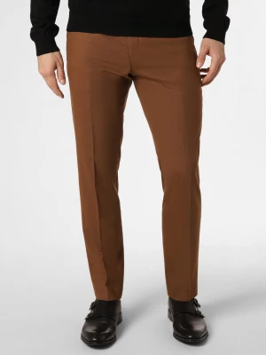 Selected Spodnie - SLHSlim-Neil Mężczyźni Slim Fit brązowy jednolity,
