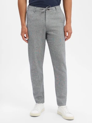 Selected Spodnie z zawartością lnu - SLH172-Slimtape Brody Mężczyźni Bawełna niebieski marmurkowy,