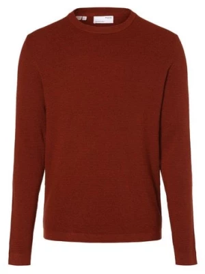 Selected Sweter męski Mężczyźni Bawełna czerwony marmurkowy,