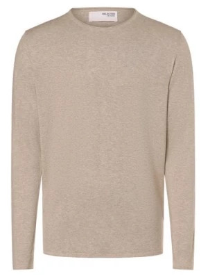 Selected Sweter - SLHRome Mężczyźni Bawełna beżowy marmurkowy,
