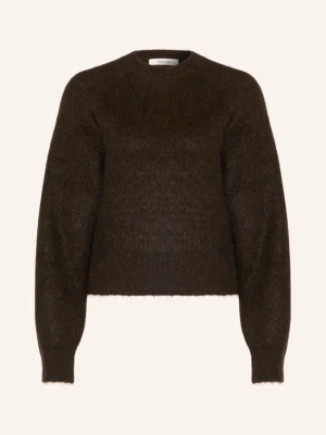 Selected Sweter Z Moheru braun CIEMNOBRĄZOWY
