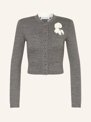 Self-Portrait Krótki Kardigan grau