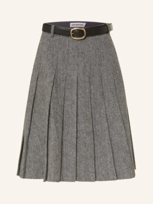 Self-Portrait Spódnica Plisowana grau