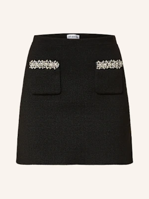 Self-Portrait Spódnica Z Dzianiny Z Ozdobnymi Kamykami schwarz
