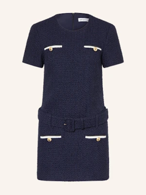 Self-Portrait Sukienka Etui Z Bouclé blau