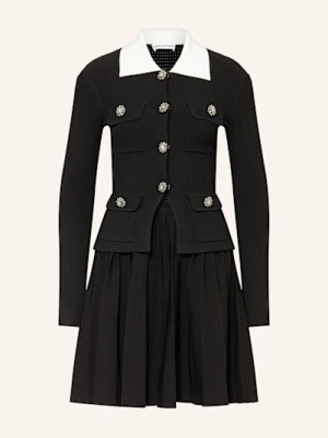 Self-Portrait Sukienka Z Dzianiny Z Ozdobnymi Kamykami schwarz