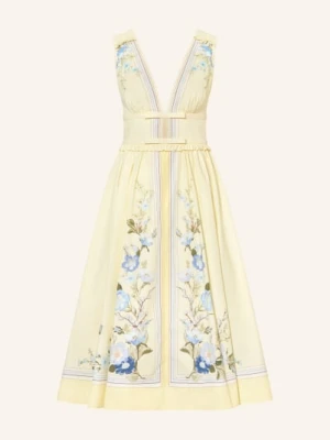 Self-Portrait Sukienka Z Falbanami gelb