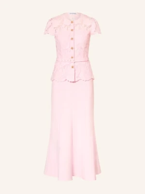 Self-Portrait Sukienka Z Koronką I Kamieniami Ozdobnymi pink