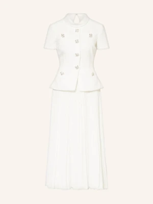 Self-Portrait Sukienka Z Mieszanki Materiałów weiss