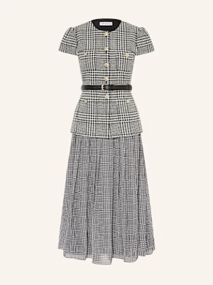 Self-Portrait Sukienka Z Mieszanki Materiałów Z Plisami schwarz