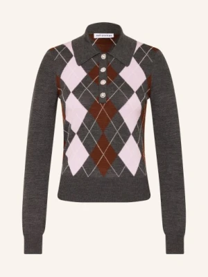 Self-Portrait Sweter Z Ozdobnymi Kamykami grau