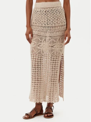 Selmark Spódnica maxi BC172 Beżowy Slim Fit