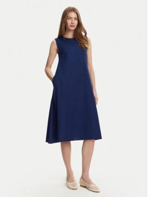 Selmark Sukienka letnia BL495 Granatowy Regular Fit