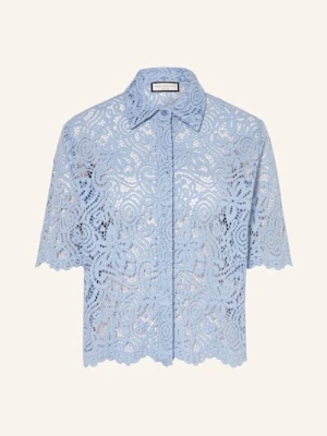 Sem Per Lei Bluzka Z Dziurkowanej Koronki blau