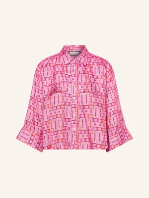 Sem Per Lei Jedwabna Bluzka Z Rękawami 3/4 pink