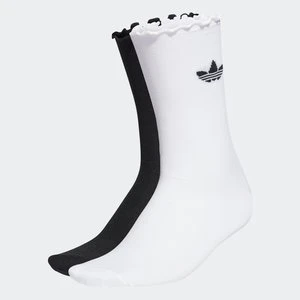 Semi-Sheer Ruffle Crew Socks 2 Pairs Adidas