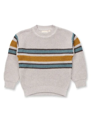 Sense Organics Sweter "Delia" w kolorze musztardowo-zielono-kremowym rozmiar: 122
