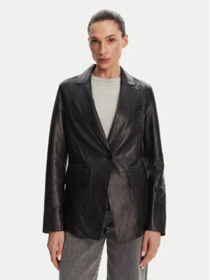 Serge Pariente Kurtka skórzana Caprice Czarny Slim Fit